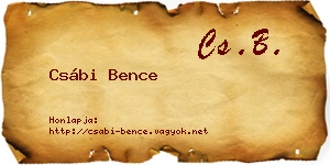 Csábi Bence névjegykártya