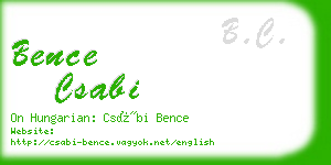bence csabi business card